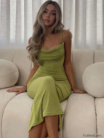 Strapless Backless Midi Dress