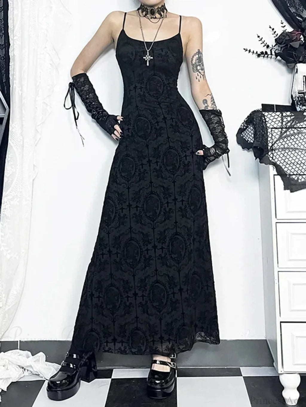 Tall Waist Velvet Celebration Maxi Dress